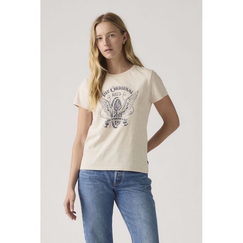 LEVIS - Polera Mujer The Perfect Tee Beige Levis