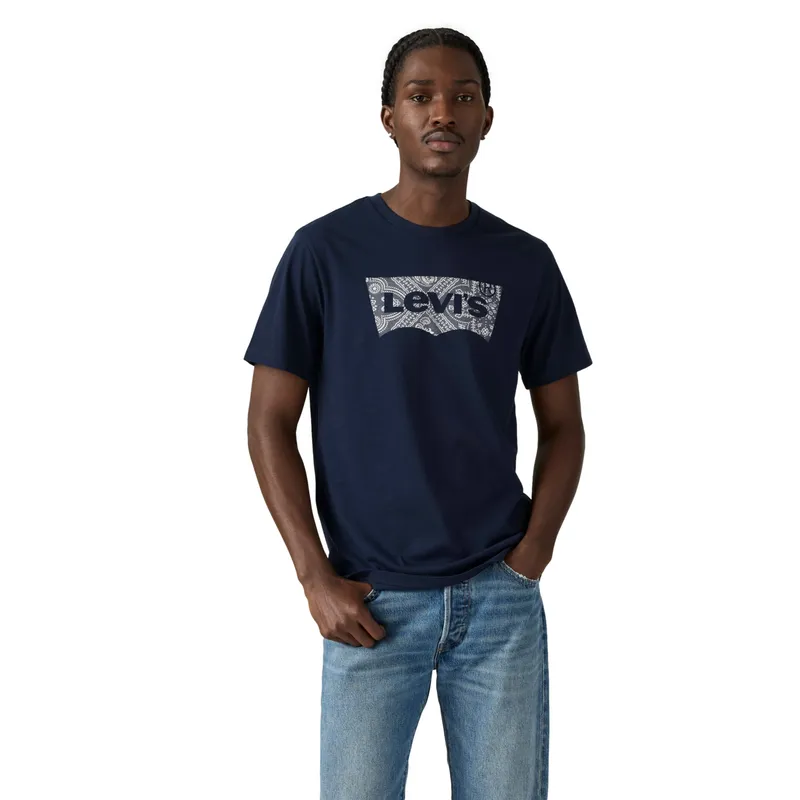 LEVIS - Polera Hombre Graphic Crewneck Tee Azul Levis