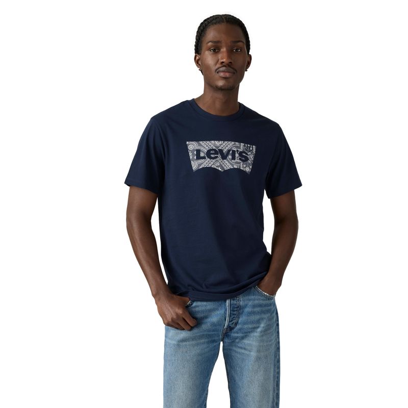 LEVIS - Polera Hombre Graphic Crewneck Tee Azul Levis