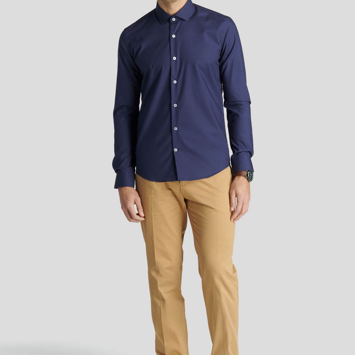 NEW MAN - Camisa London Business Azul New Man