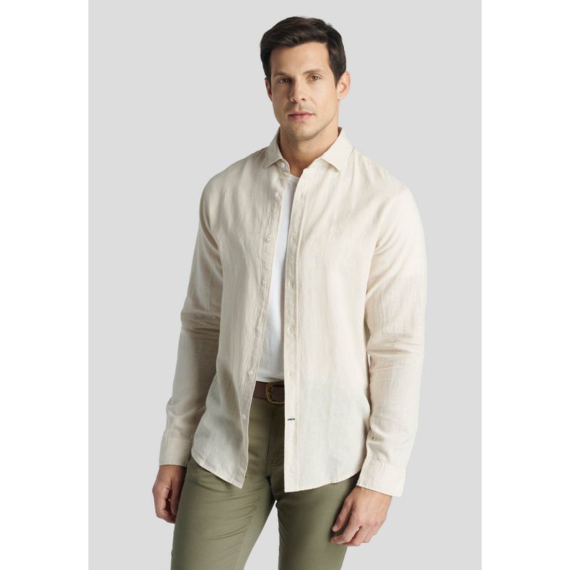NEW MAN - Camisa Koln Heritage Beige New Man