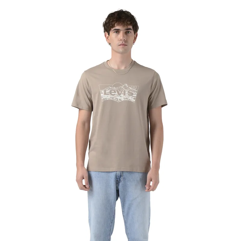 LEVIS - Polera Hombre Graphic Crewneck Tee Café Levis