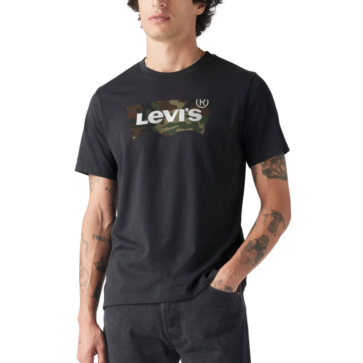 LEVIS - Polera Hombre Graphic Crewneck Tee Gris Levis