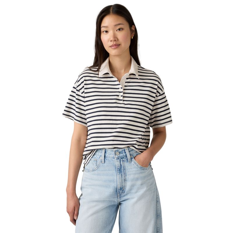 LEVIS - Polera Mujer Aries Rubgy Polo Negro Levis
