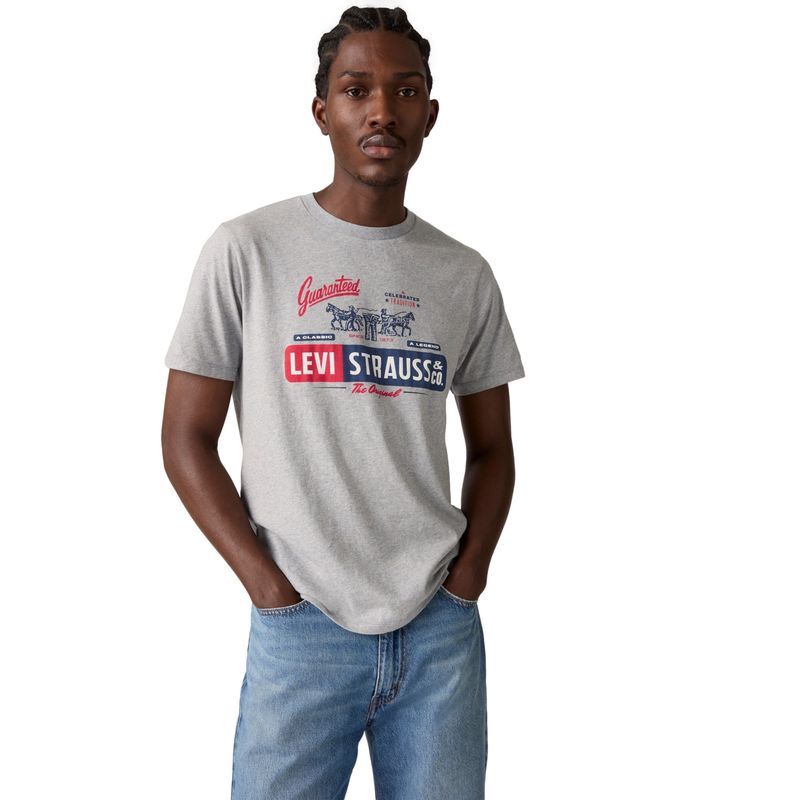 LEVIS - Polera Hombre Graphic Crewneck Tee Gris Levis