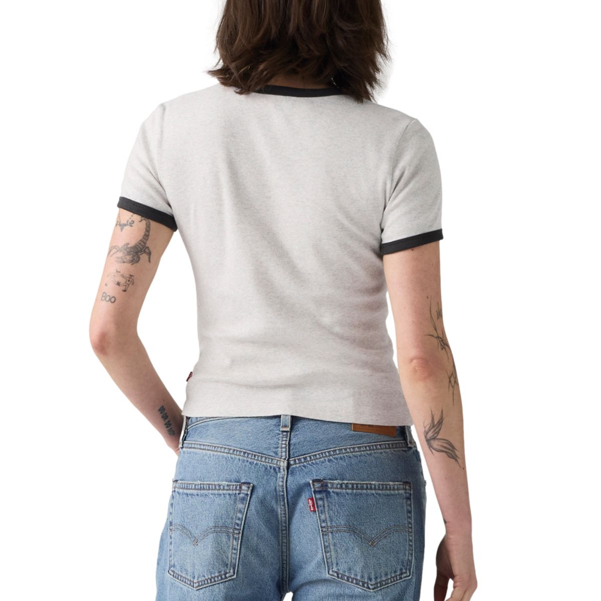 LEVIS - Polera Mujer Graphic Ringer Rickie Blanco Levis