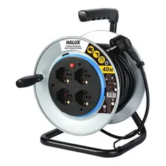 HALUX - Carrete Alargador Pro 40m 16a 4 Tomas Schuko