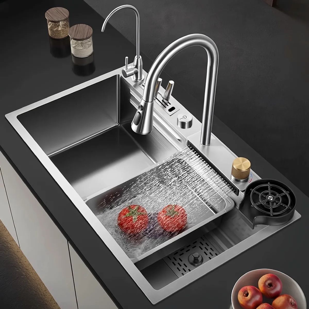 GENERICO - Set Lavaplatos Empotrado Acero Inoxidable 80x45cm con porta cuchillo