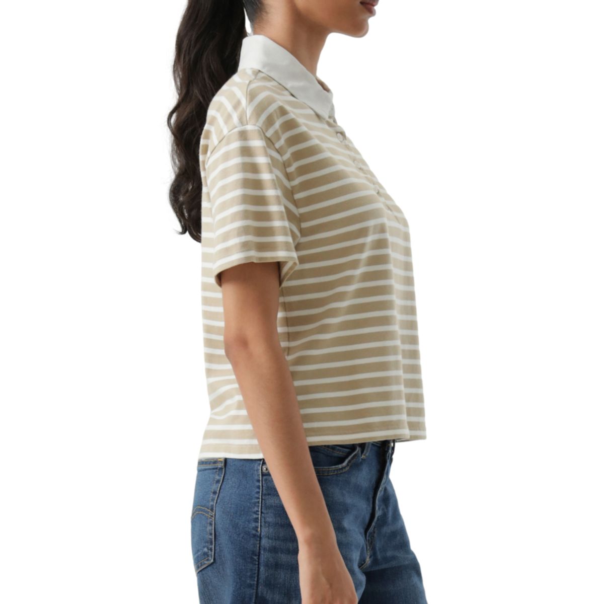 LEVIS - Polera Mujer Aries Rubgy Polo Beige Levis