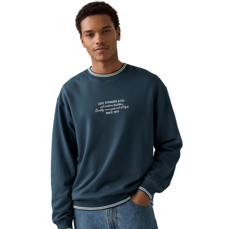 LEVIS - Polerón Hombre Tipped Graphic Crew Azul Levis
