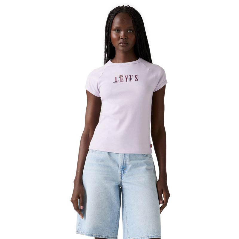 LEVIS - Polera Mujer Riley Raglan Tee Morado Levis
