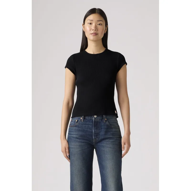 LEVIS - Polera Mujer Dry Goods Waffle Cap Tee Negro Levis