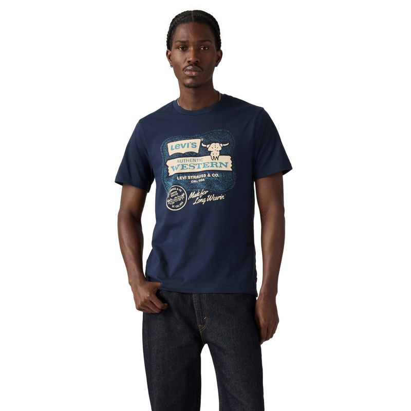 LEVIS - Polera Hombre Graphic Crewneck Tee Azul Levis