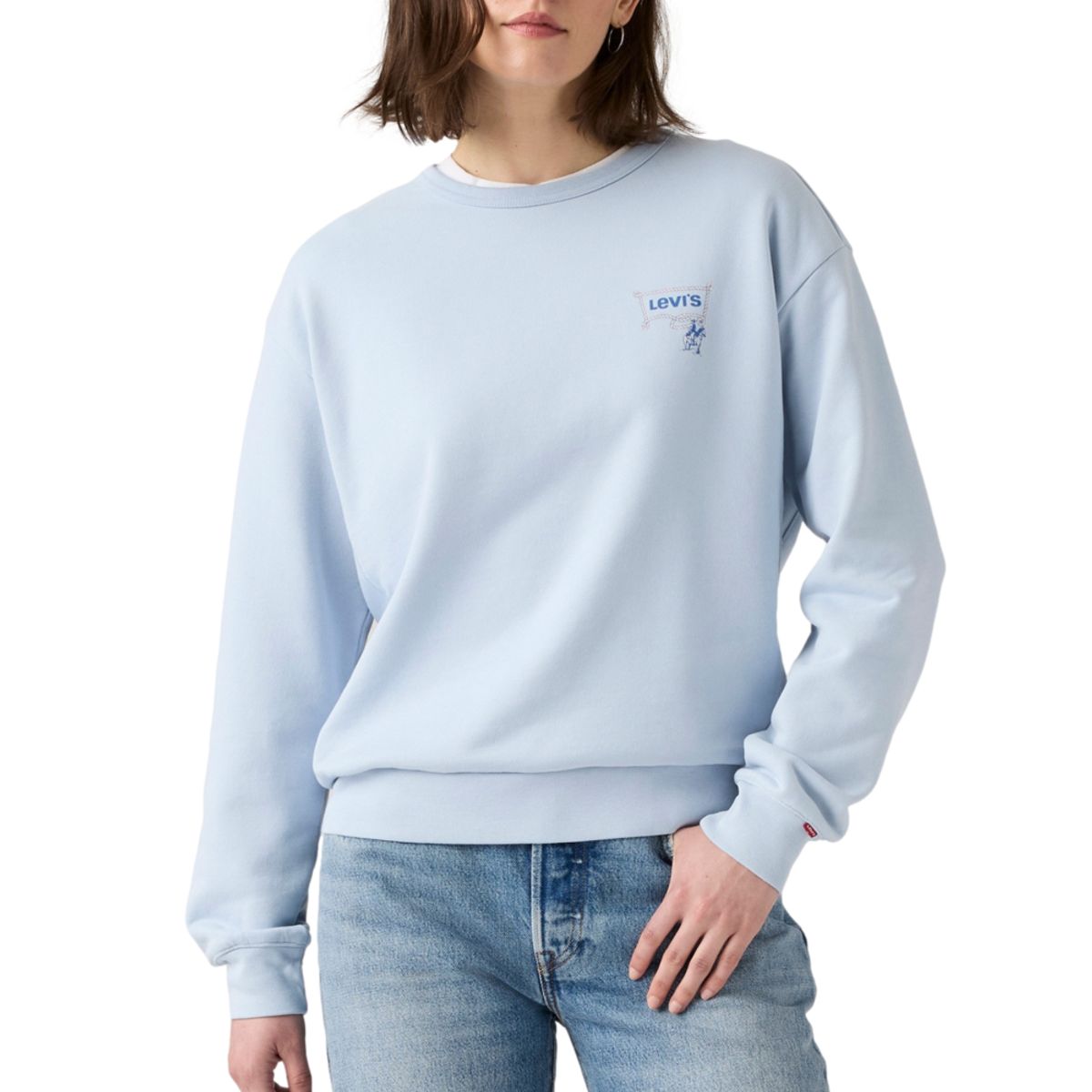 LEVIS - Polerón Mujer Graphic Heritage Crew Celeste Levis