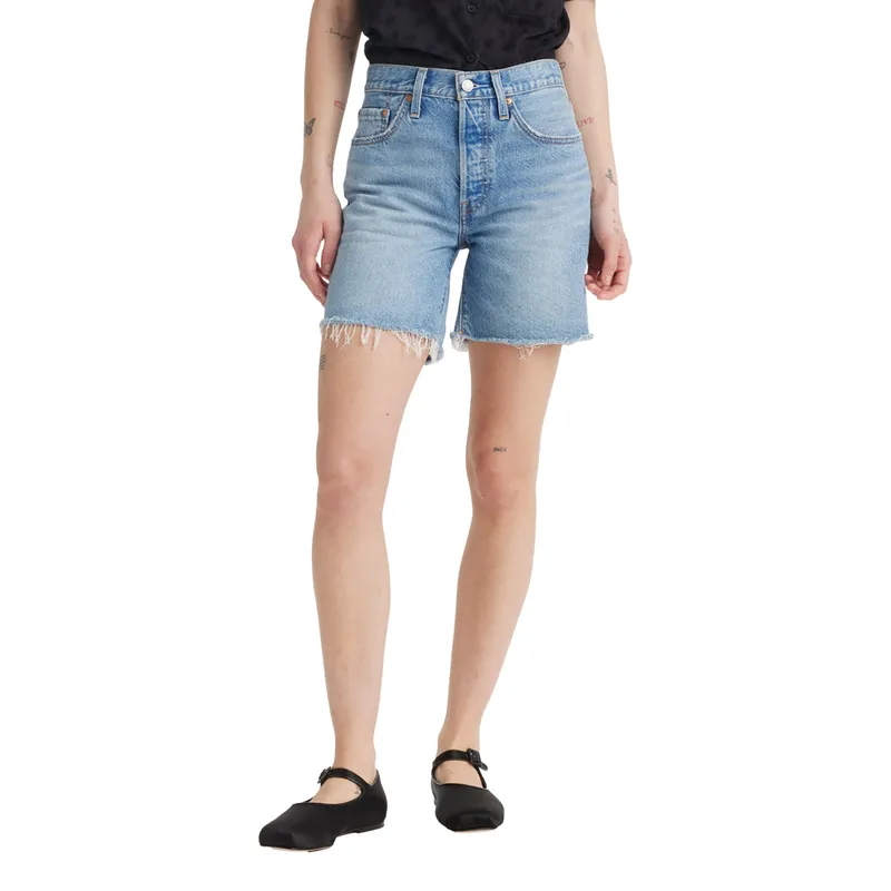 LEVIS - Shorts Mujer 501 Mid Thigh Short Lw Celeste Levis