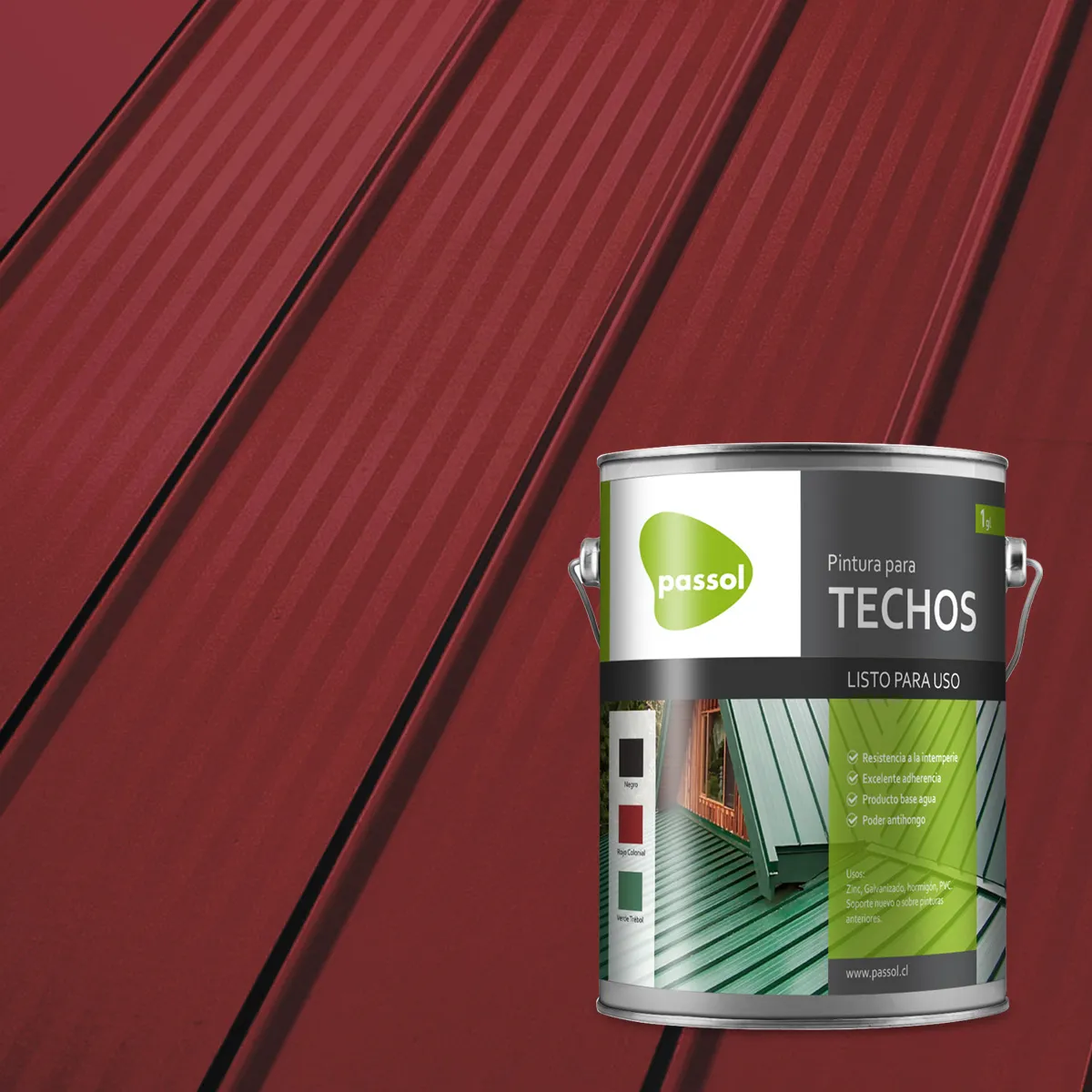 PASSOL - PINTURA DE TECHO ROJO GALON