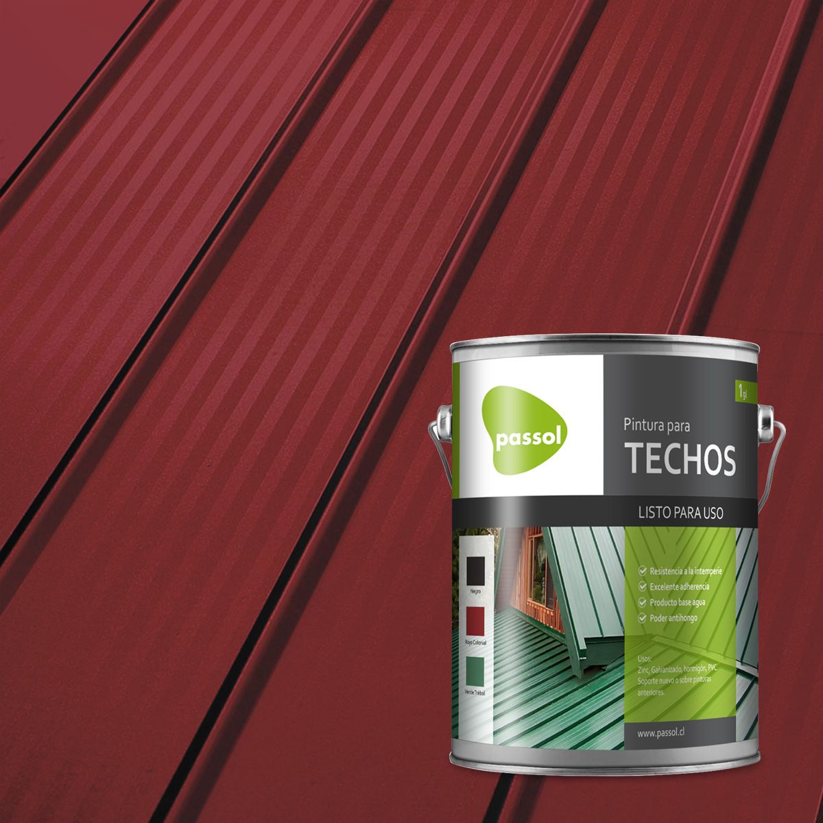 PASSOL - PINTURA DE TECHO ROJO GALON