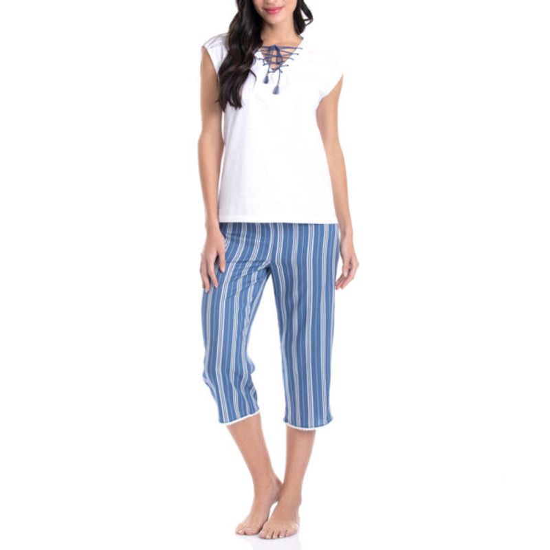LADY GENNY - Pijama Capri a Rayas Mujer