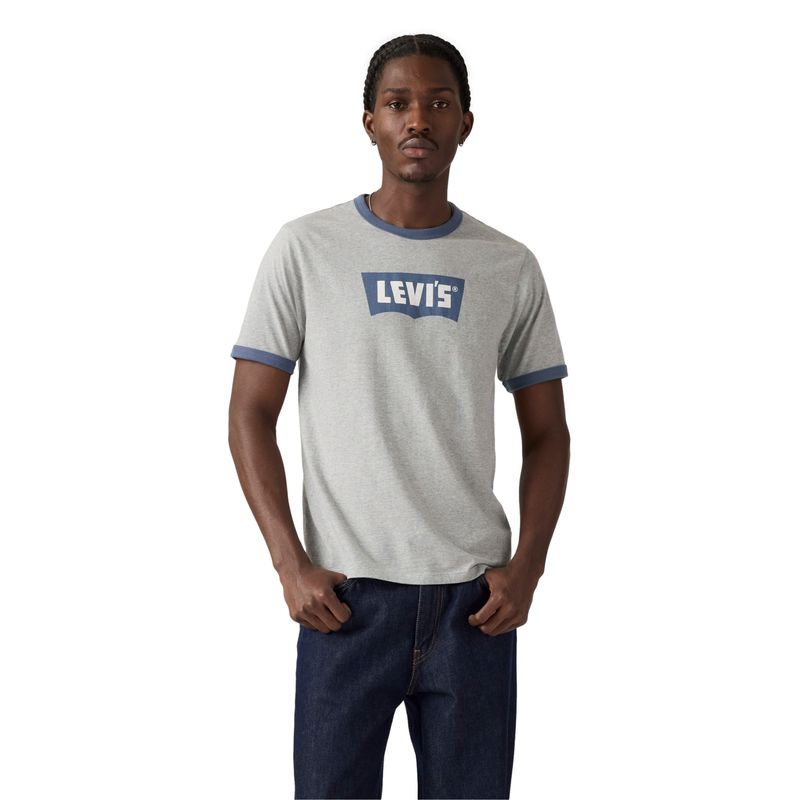LEVIS - Polera Hombre Standard Ringer Tee Gris Levis