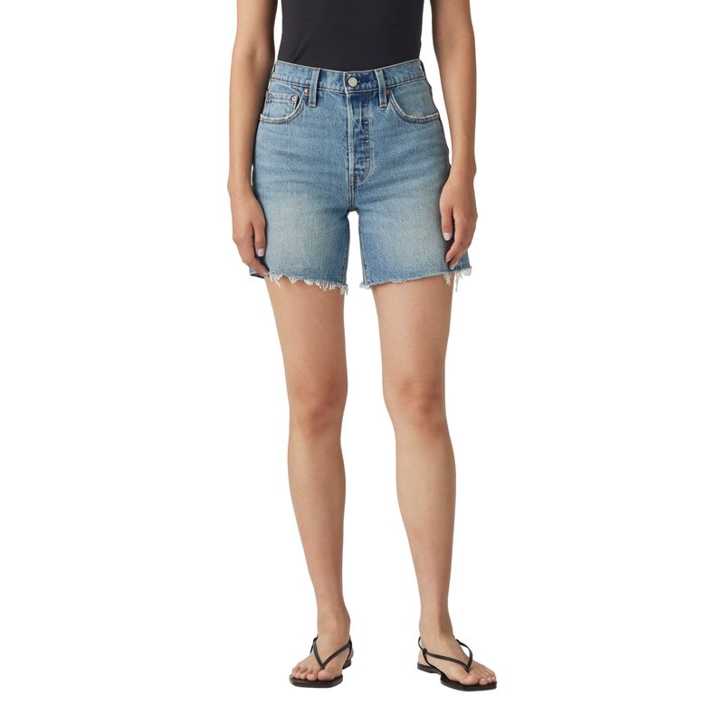 LEVIS - Shorts Mujer 501 Mid Thigh Short Celeste Levis
