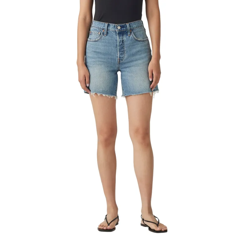 LEVIS - Shorts Mujer 501 Mid Thigh Short Celeste Levis