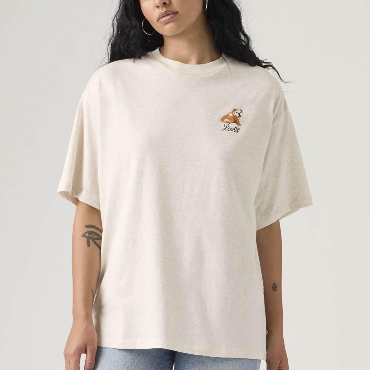 LEVIS - Polera Mujer Graphic Short Stack Tee Beige Levis