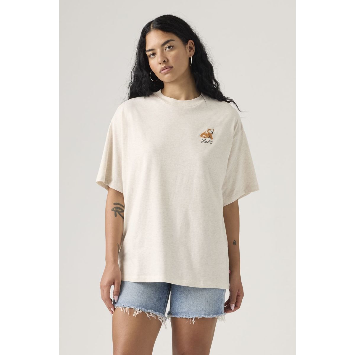 LEVIS - Polera Mujer Graphic Short Stack Tee Beige Levis