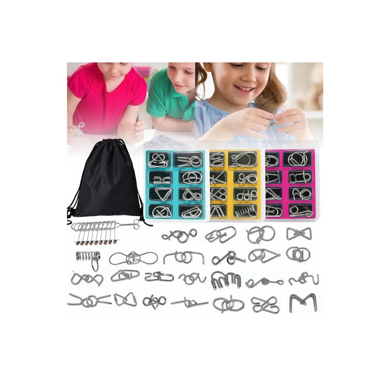 GENERICO - 24 Pcs Rompecabezas De Alambre De Metal Para Niños
