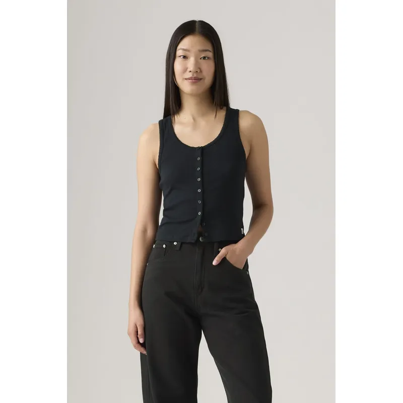 LEVIS - Polera Mujer Dry Goods Pointelle Tank Negro Levis