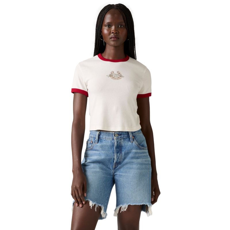 LEVIS - Polera Mujer Graphic Mini Ringer Tee Blanco Levis