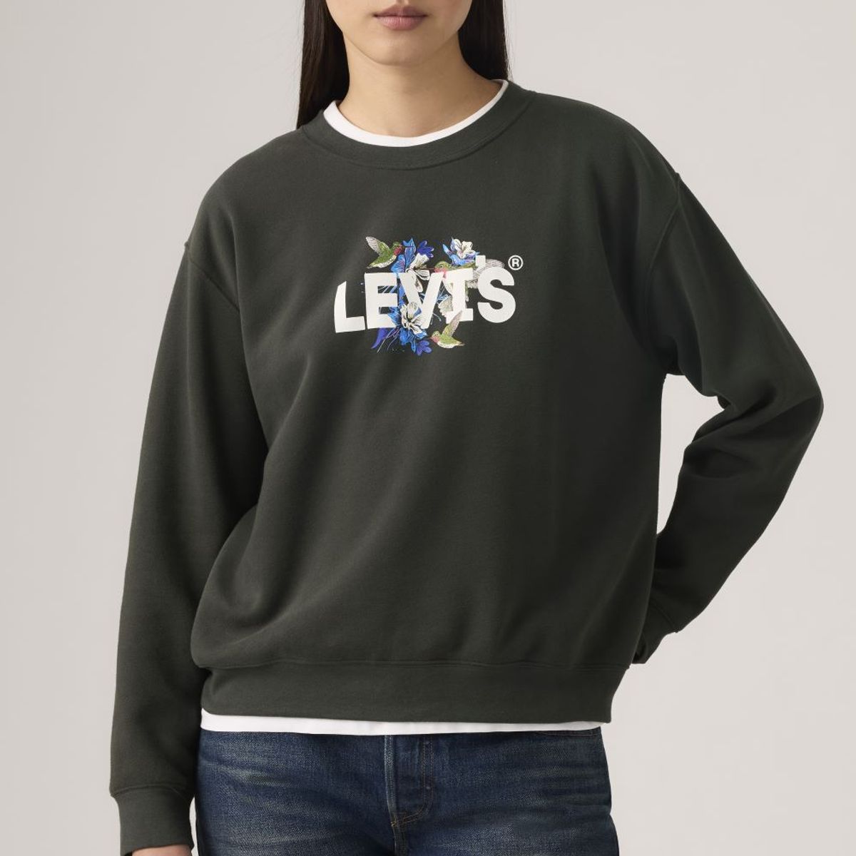 LEVIS - Polerón Mujer Everyday Crew Negro Levis