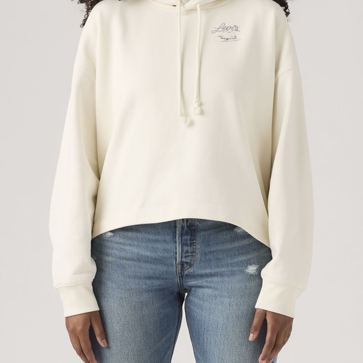 LEVIS - Polerón Mujer Leo Hoodie Blanco Levis