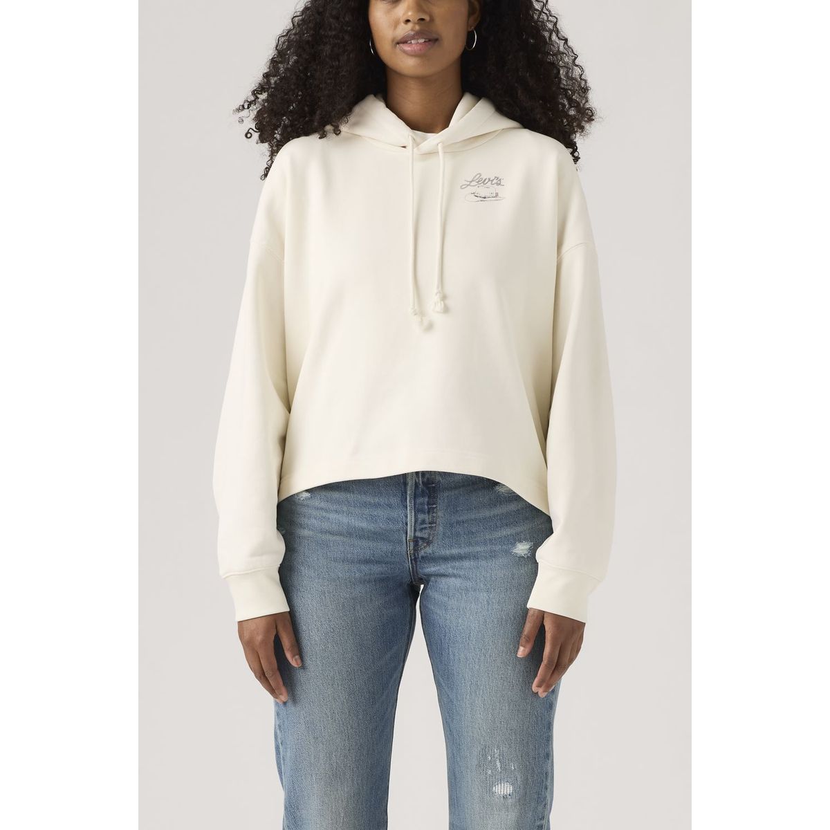 LEVIS - Polerón Mujer Leo Hoodie Blanco Levis