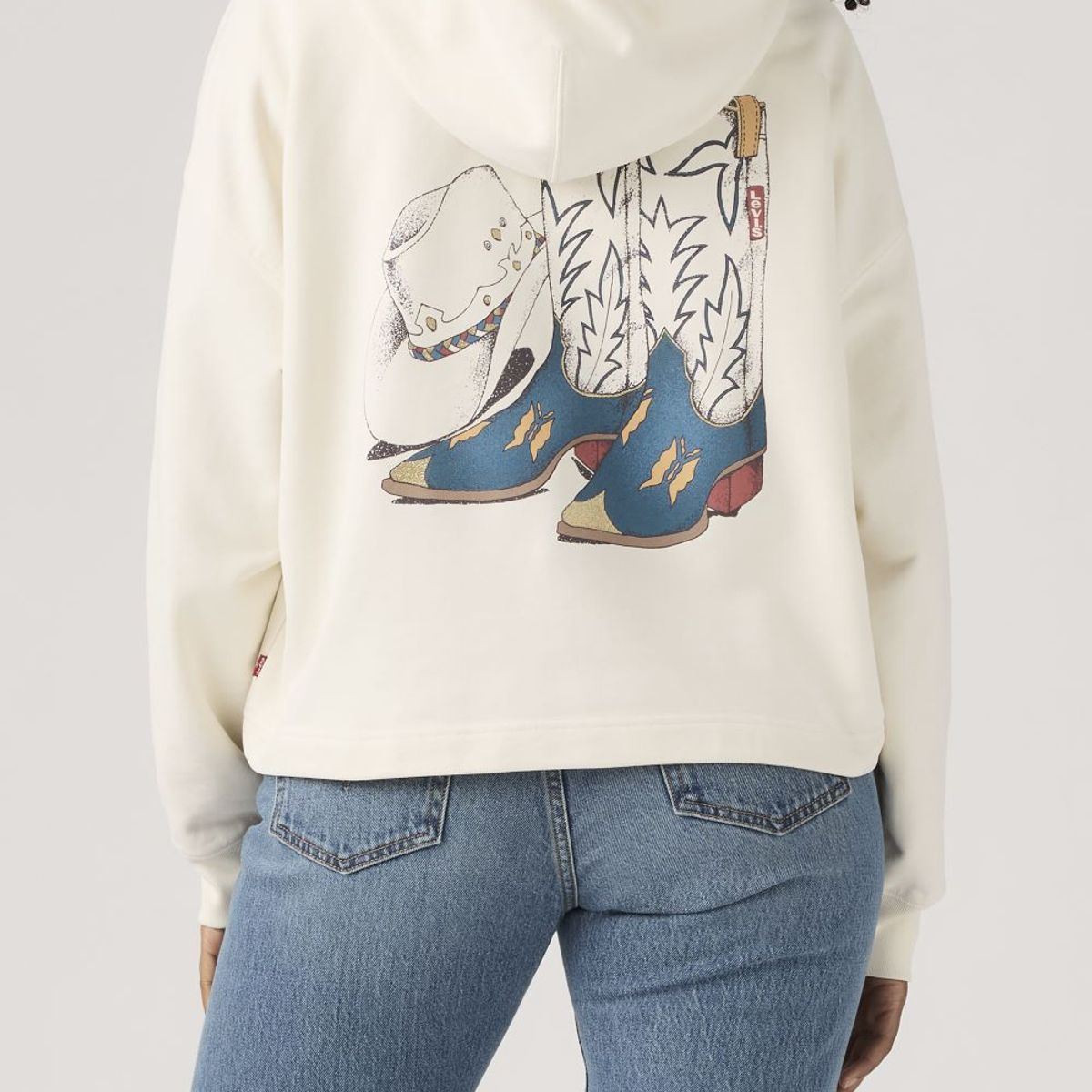 LEVIS - Polerón Mujer Leo Hoodie Blanco Levis