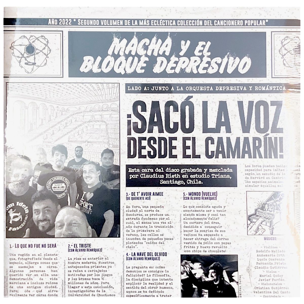 HITWAY MUSIC - MACHA Y EL BLOQUE DEPRESIVO - SACÓ LA VOZ DESDE EL CAMARIN - VINILO