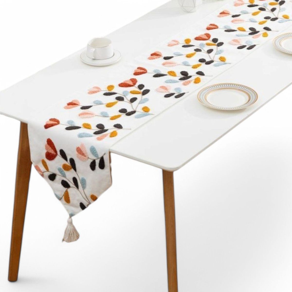 GENERICO - Camino De Mesa Bordado Medida 32x180cm Poliester Corredor