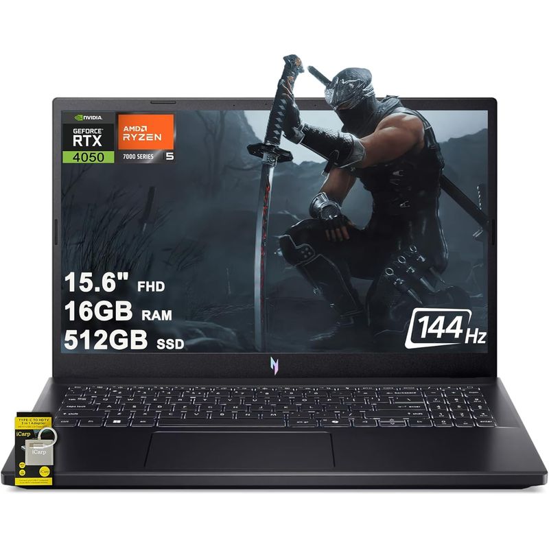 MSI - Notebook Gamer MSI Thin 15.6" FHD 144Hz AMD Ryzen 5 RTX 4060 16GB RAM 512GB SSD