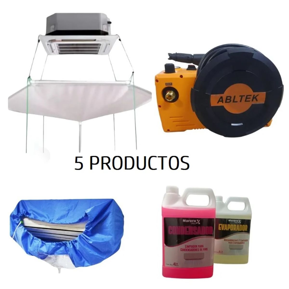 GENERICO - Kit Para Mantención Aire Acondicionado Refrigeración 5 En 1