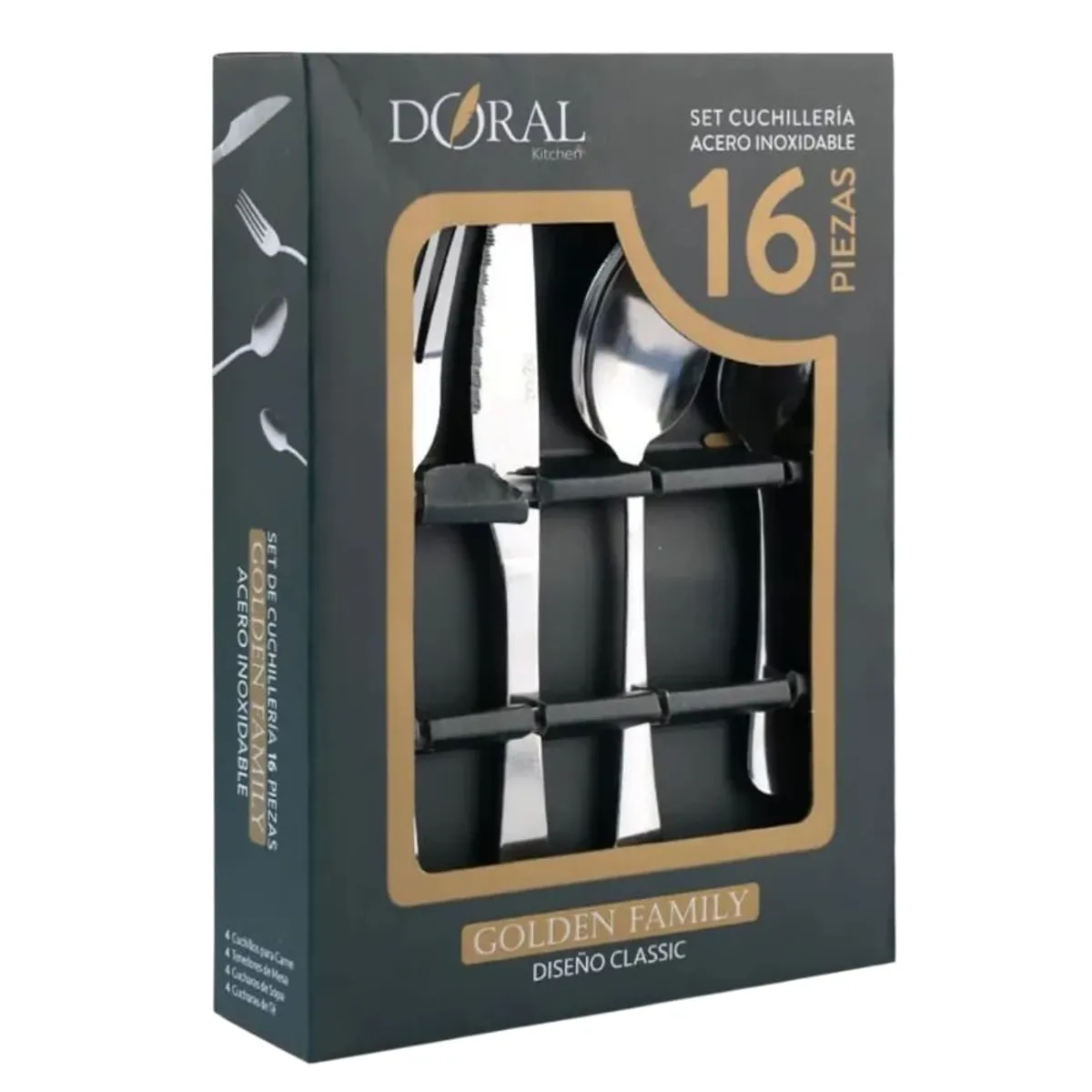DORAL - Set Cubiertos Royal Cuchilleria Servicio 16 Pcs Doral