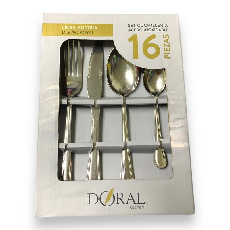 DORAL - Set Cubiertos Royal Cuchilleria Servicio 16 Pcs Doral