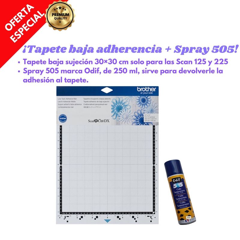 BROTHER - Tapete Brother para plotter baja adherencia + Adhesivo 505 (250ml)