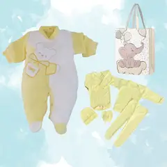 ENCANTO - Set Ajuar Bebe Niña con Enterito Algodón 0 a 3 Meses Regalo
