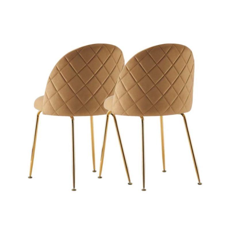 HABITA2 CHILE - Pack 2 Silla de terciopelo elegante living o comedor - Café