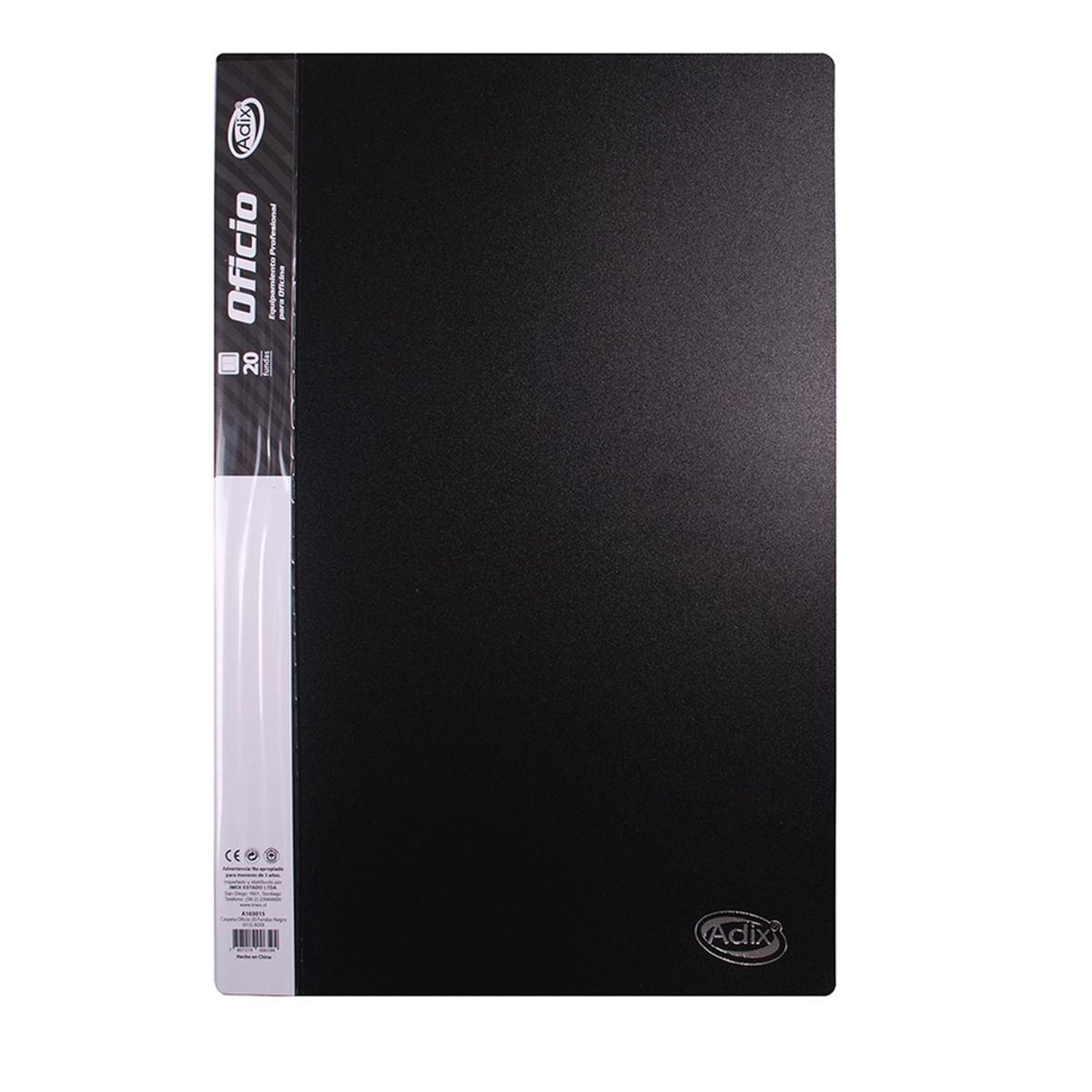 ADIX - Carpeta Adix con 20 Fundas Color Negro (Oficio)