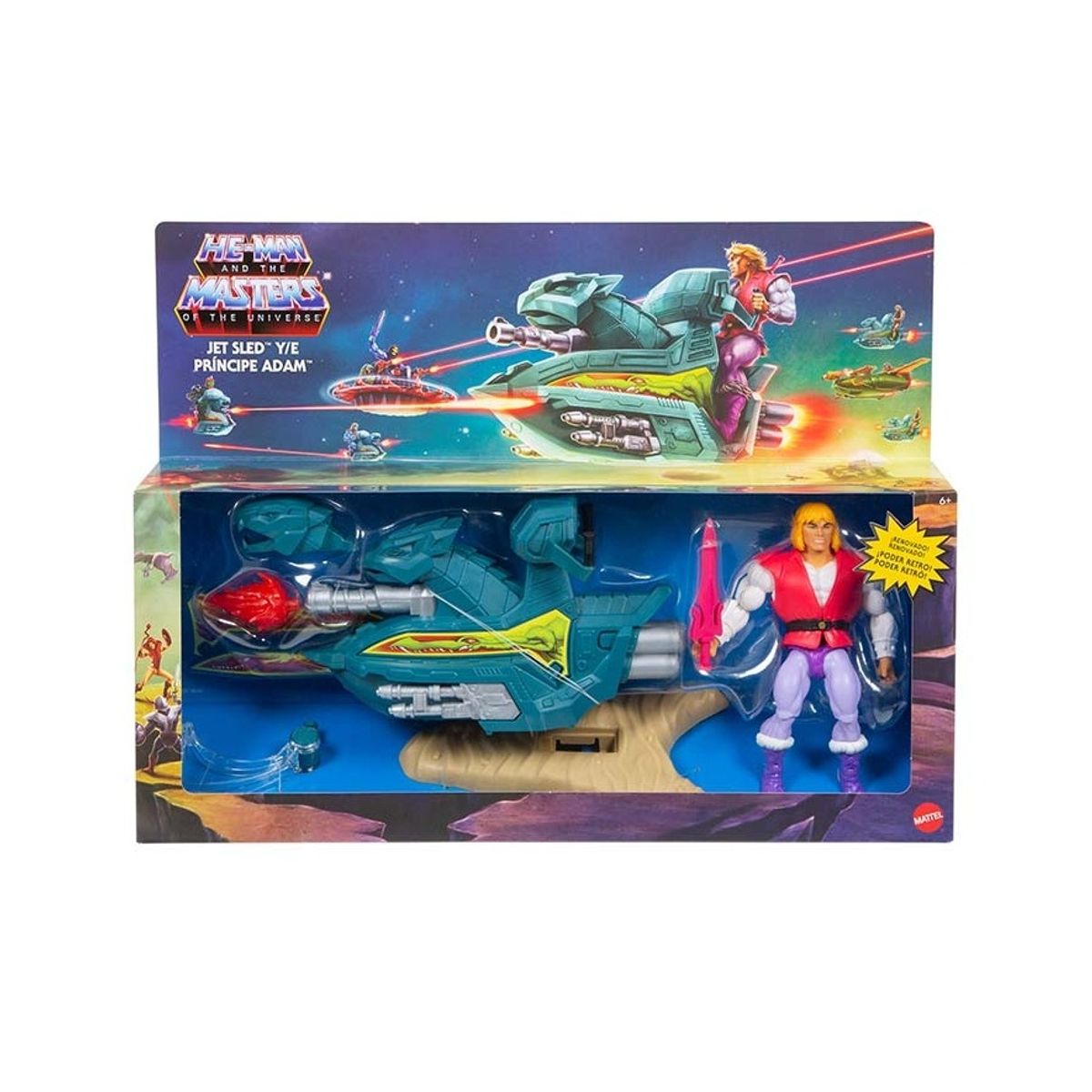MATTEL - Figura MOTU He-Man Jet Sled & Principe Adam