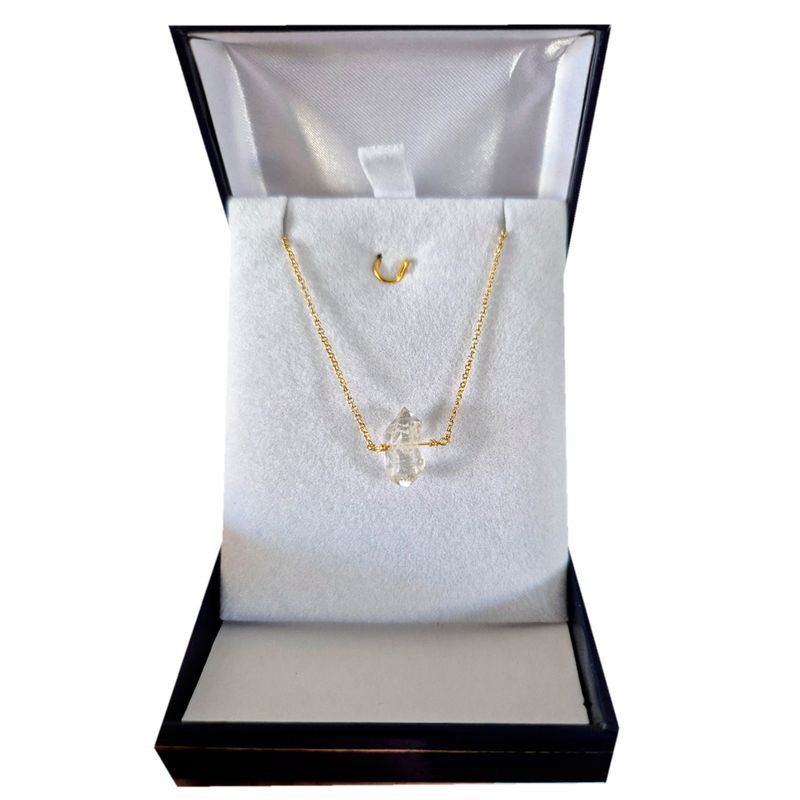 GENERICO - Collar Baño Oro 18k con cuarzo cristal herkimer natural - MAHUT JOYAS