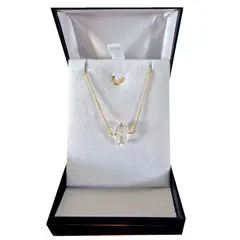 GENERICO - Collar Baño Oro 18k con cuarzo cristal herkimer natural - MAHUT JOYAS