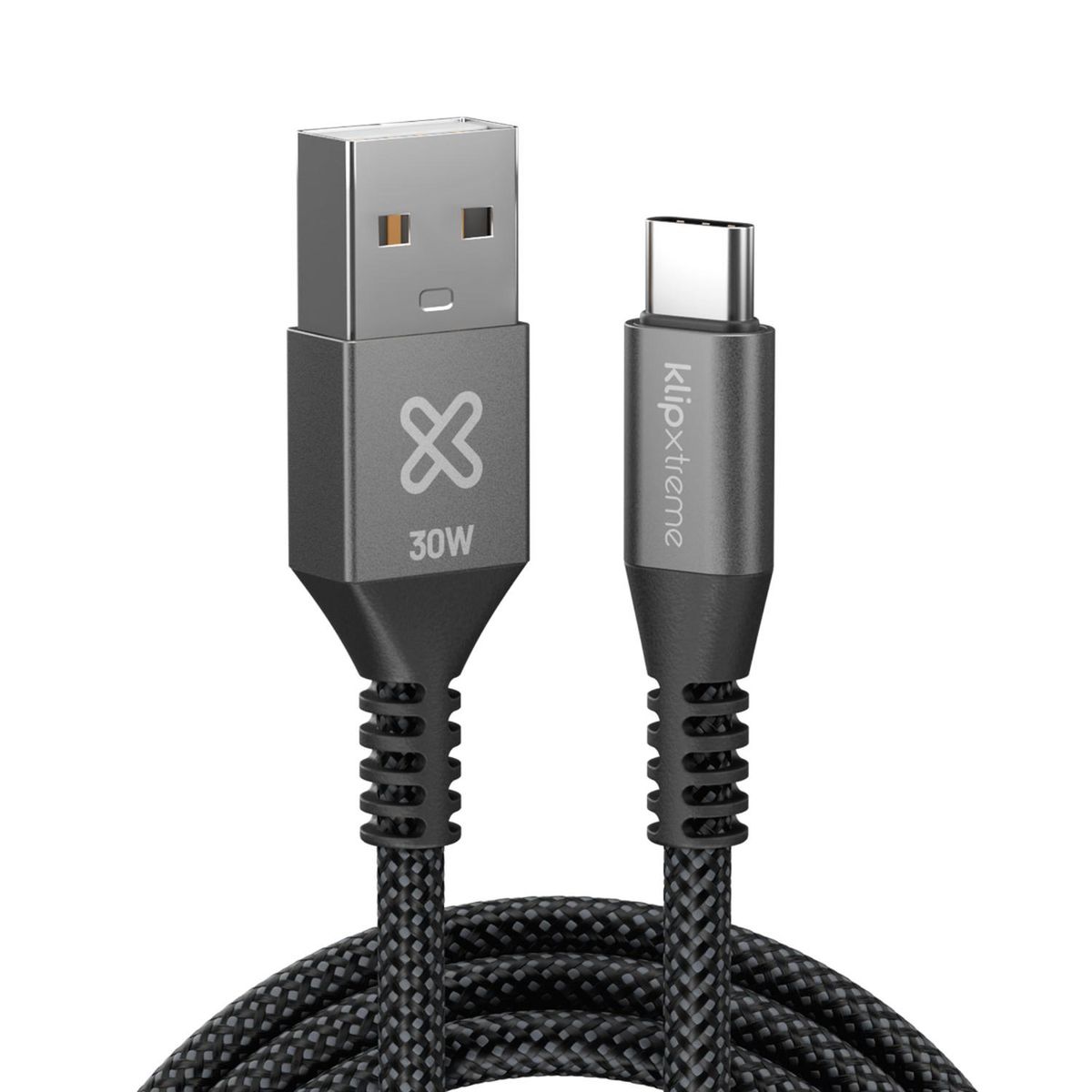 KLIP XTREME - Klip Xtreme Cable Trenzado USB-A USB-C PowerGo 050 30W 1m