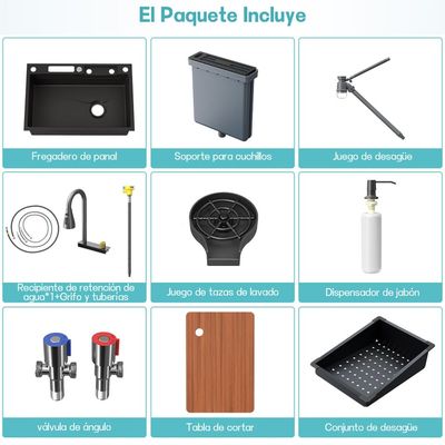 Imagen 2 del producto Promoción Lavaplatos 304 Metal 65x45cm Multifuncional Traje