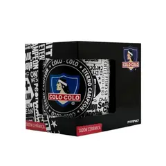 COLO COLO - Tazón Ceramica 325ml Colo-Colo Fanaticos Futbol Con Caja Color Negro